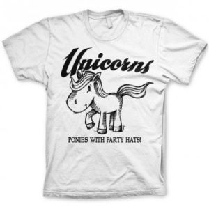 Unicorns - Ponies With Party Hats T-Shirt