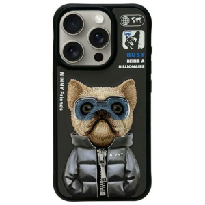 Nimmy iPhone 15 Pro Mobilskal Cool & Cute 2.0 Dog - Svart